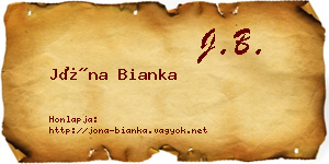 Jóna Bianka névjegykártya